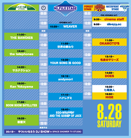 8月28日 タイムテーブル