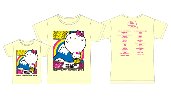 HELLO KITTY×SLS　富士山と気球Tシャツ（ライトイエロー）