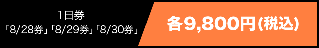 1日券｢8/29券｣｢8/30券 ｣｢8/31券｣ 各9,800円(税込)